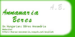 annamaria beres business card
